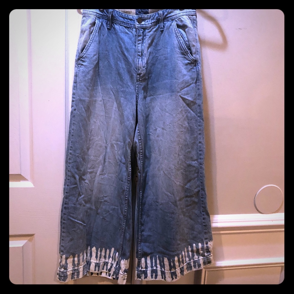 PILCRO ULTRA HIGH RISE WIDE LEG JEANS BOHO TROUSER
